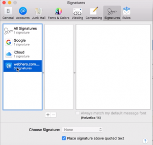 add signature to apple mail